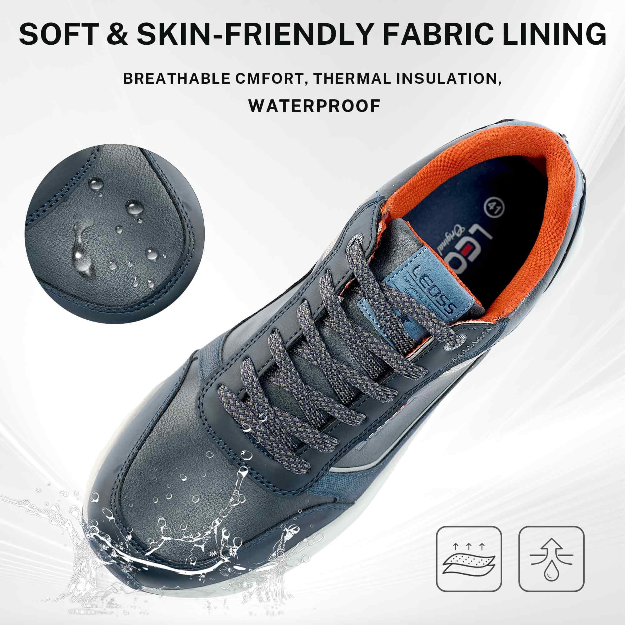 LEOSS ORIGINAL Scarpe da Ginnastica Uomo Sneaker con Lacci Scarpe da Città Scarpe da Escursionismo Casual Scarpe da Walking in Pelle Sportive