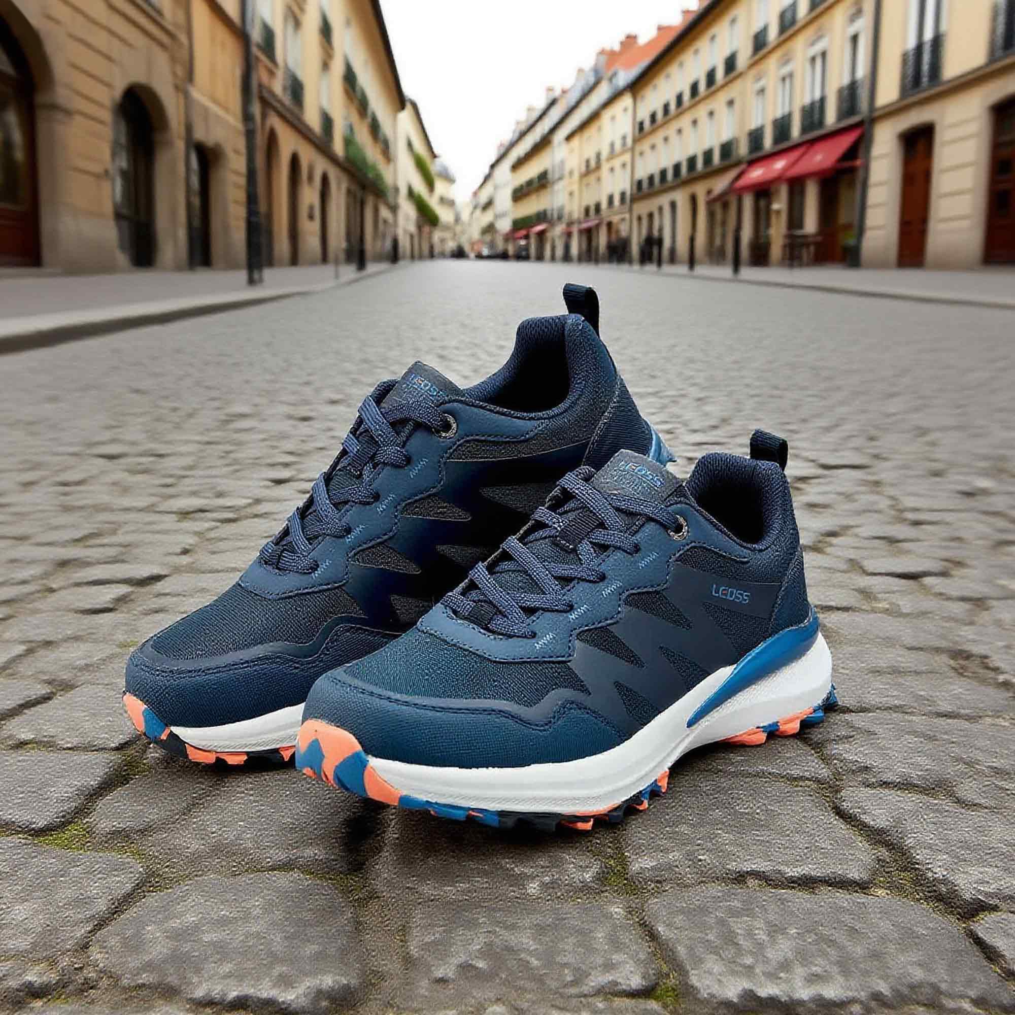 LEOSS ORIGINAL Scarpe da Ginnastica Uomo Sneaker con Lacci Scarpe da Città Scarpe da Escursionismo Casual Scarpe da Walking in Pelle Sportive