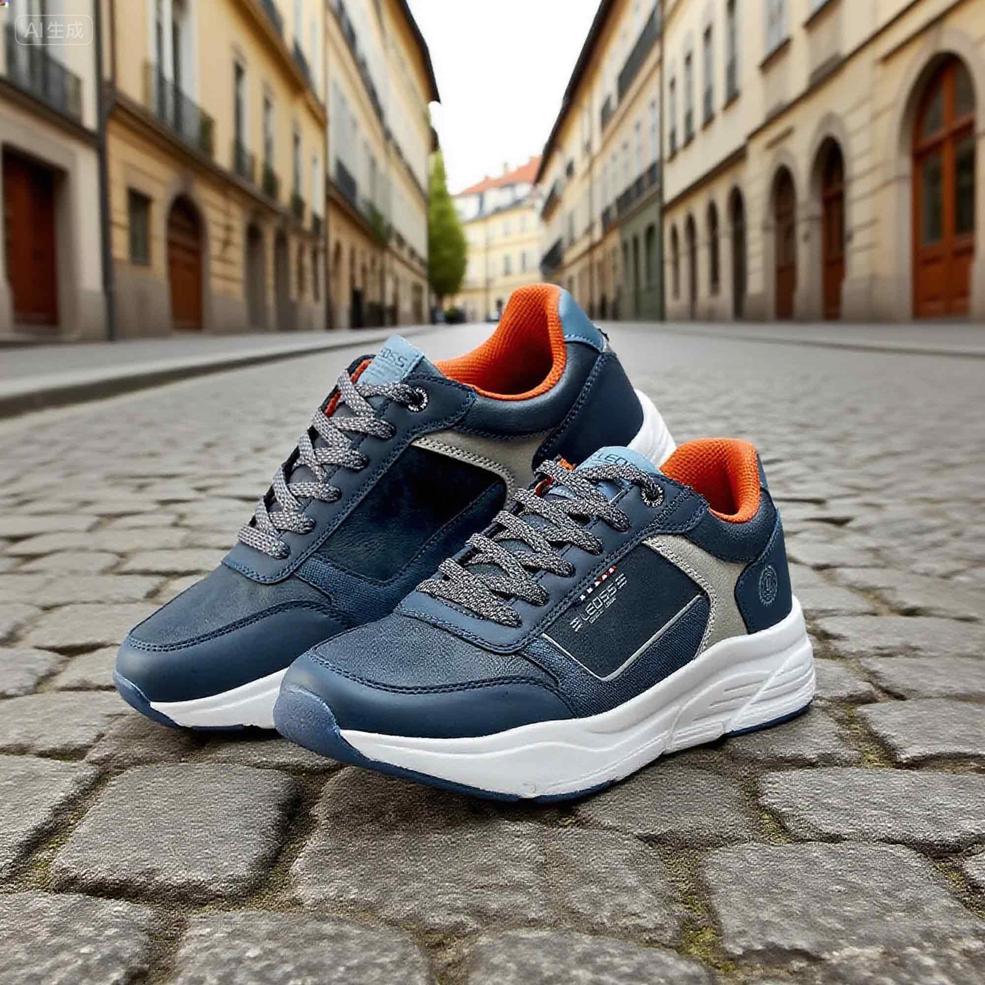 LEOSS ORIGINAL Scarpe da Ginnastica Uomo Sneaker con Lacci Scarpe da Città Scarpe da Escursionismo Casual Scarpe da Walking in Pelle Sportive