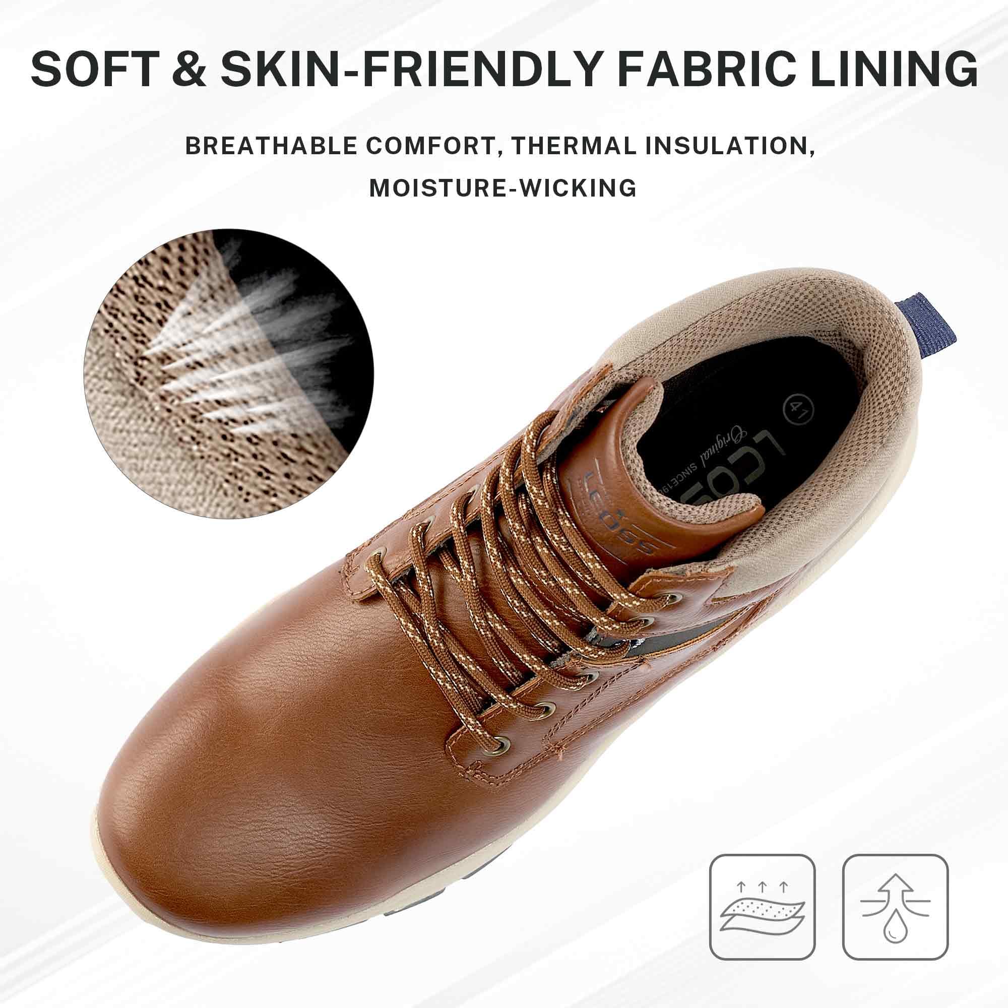 LEOSS ORIGINAL Uomo Stivaletti Stringate Basse Outdoor Scarpe Casual Biker Scarpe