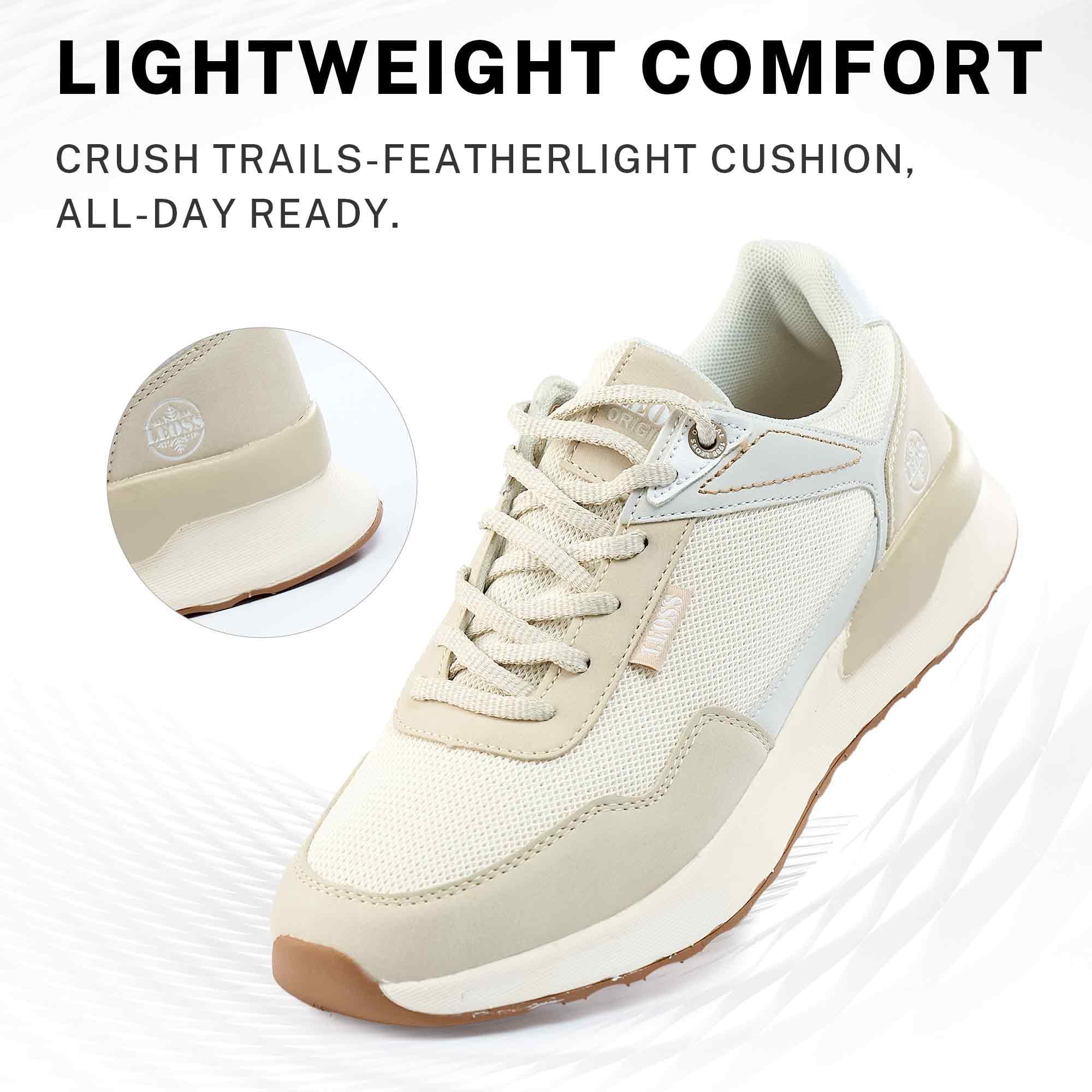 LEOSS ORIGINAL Wanderschuhe Herren Sneaker Turnschuhe Schnürschuhe Straßenschuhe Freizeitschuhe Walkingschuhe Leder Sportschuhe Rutschfest