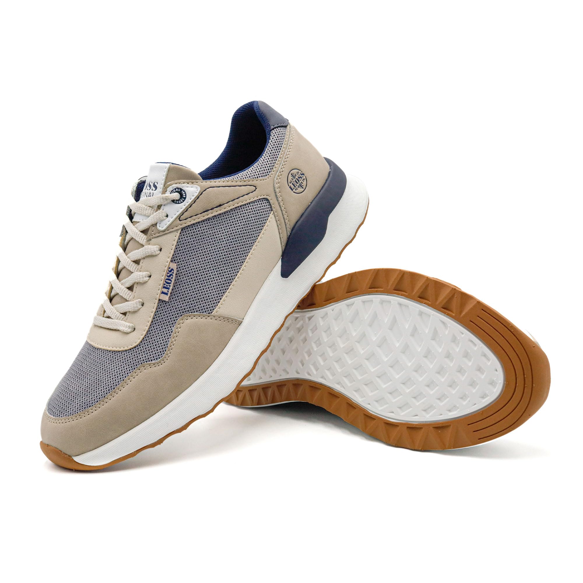 LEOSS ORIGINAL Zapatillas Bicolores para Hombre Transpirables Casual con Cordones