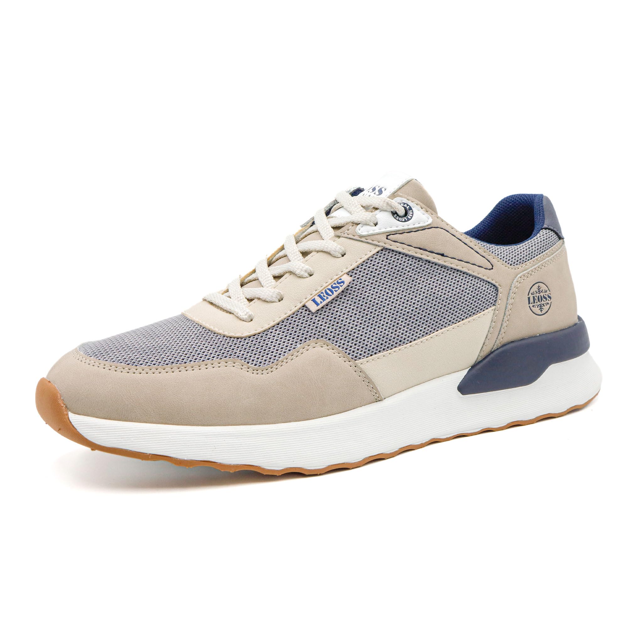 LEOSS ORIGINAL Zapatillas Bicolores para Hombre Transpirables Casual con Cordones