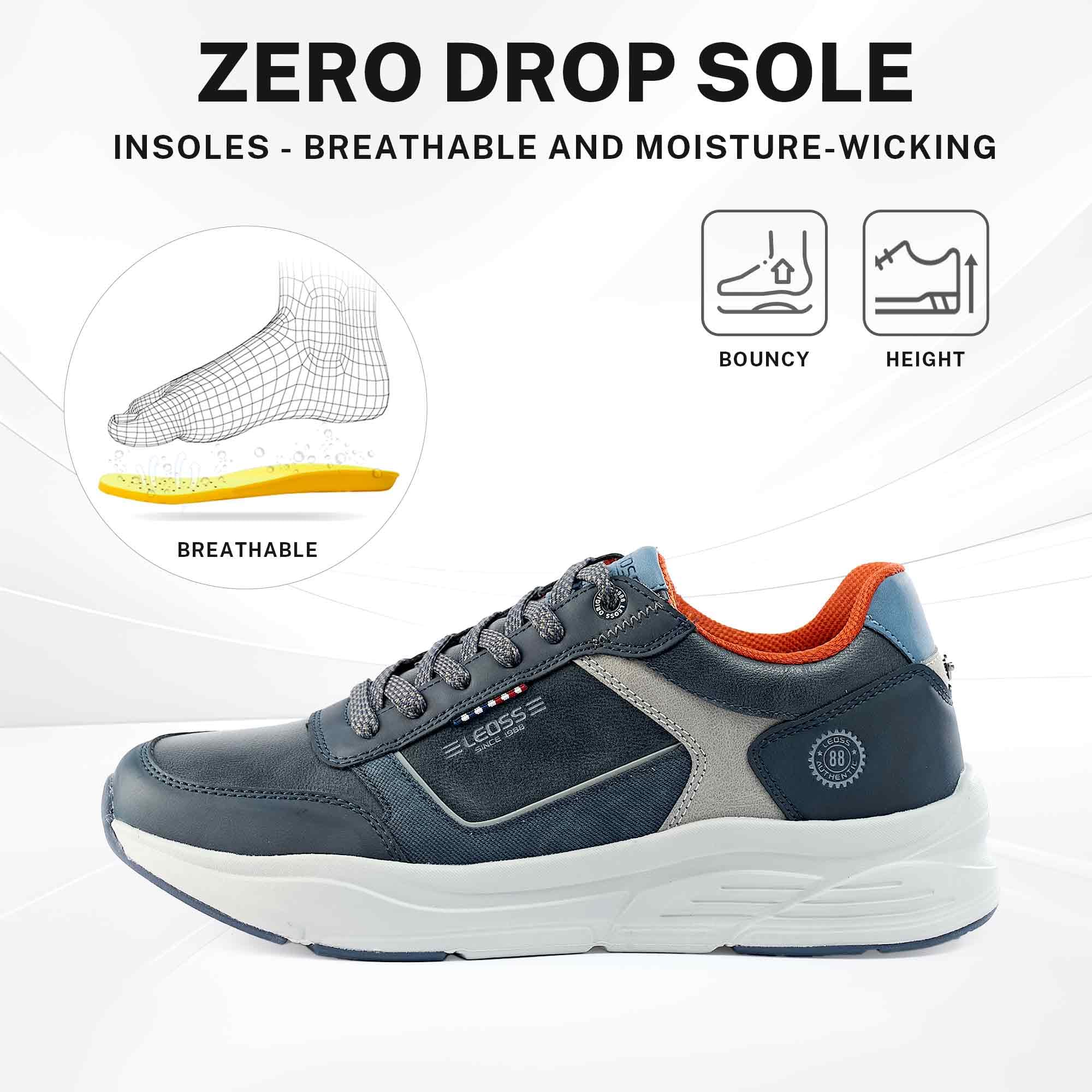 LEOSS ORIGINAL Zapatillas de deporte para hombre, zapatillas con cordones, zapatos de ciudad, zapatos de senderismo informales, zapatos de caminar de cuero deportivos