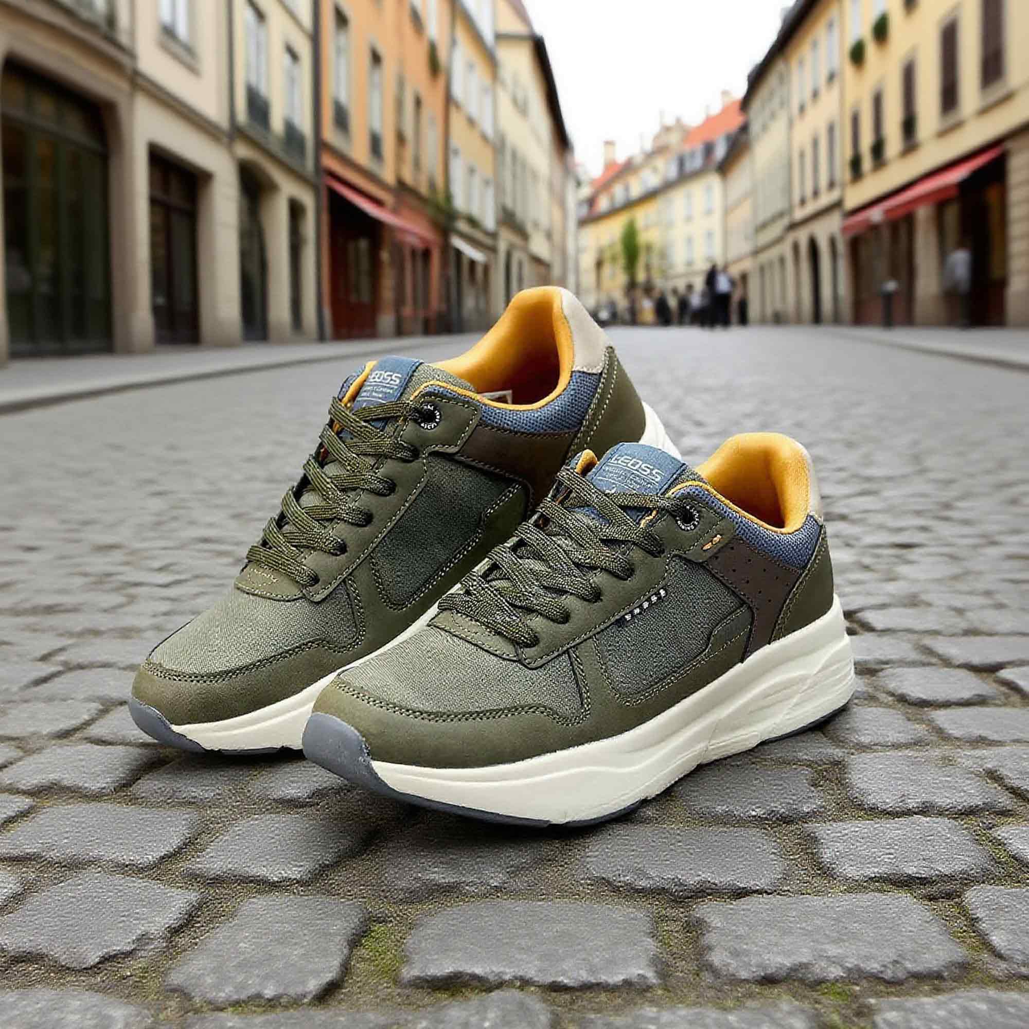 LEOSS ORIGINAL Zapatillas de deporte para hombre, zapatillas con cordones, zapatos de ciudad, zapatos de senderismo informales, zapatos de caminar de cuero deportivos