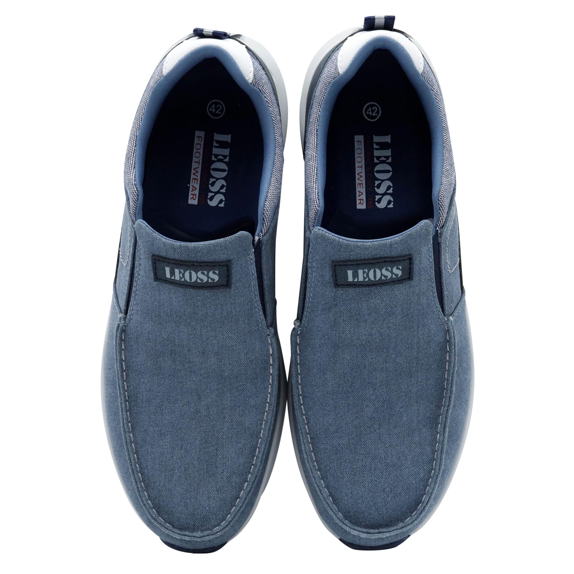 LEOSS ORIGINAL Zapatillas de Hombre Casual Transpirables con Elásticos Slip On Casual Zapatos Ligero Transpirables Zapatos