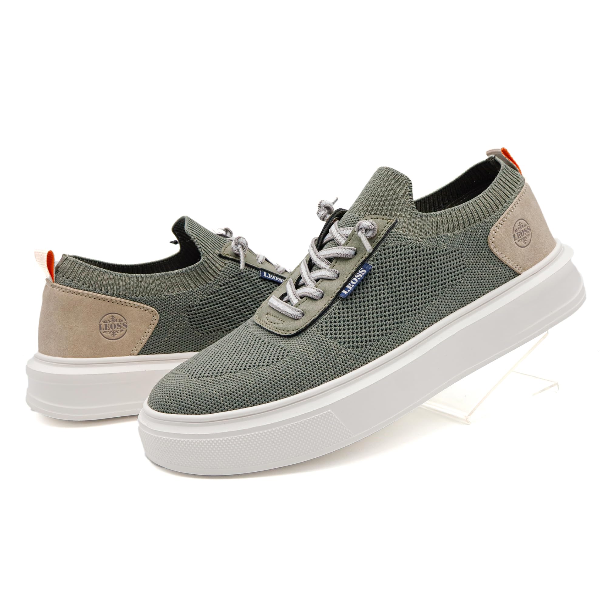 LEOSS ORIGINAL Zapatillas de Hombre Zapatos Slip On Casual Transpirables con Cordones