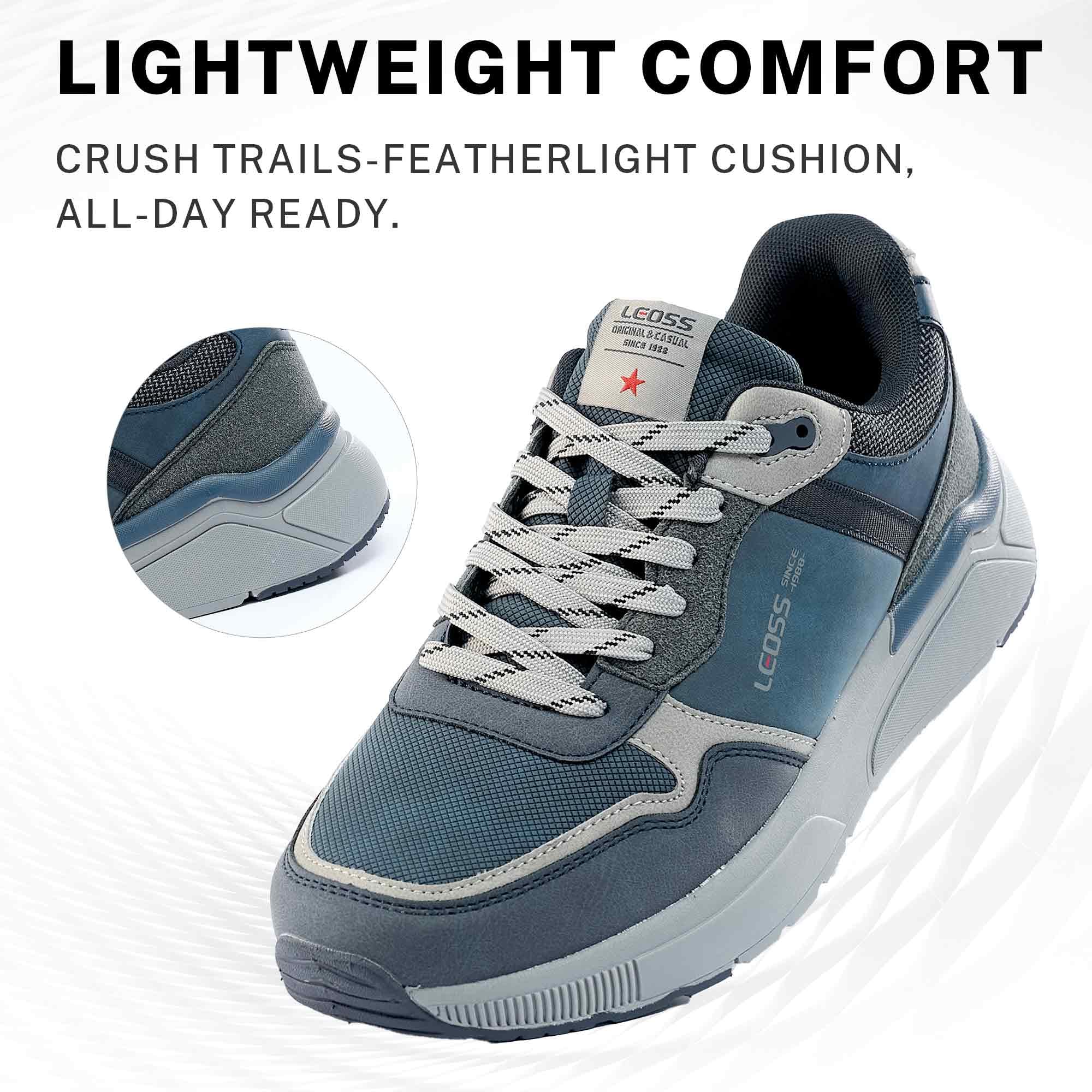 LEOSS ORIGINAL Zapatillas de senderismo para hombre, zapatillas de deporte con cordones, zapatos de calle, para el tiempo libre, para caminar, zapatos deportivos de piel