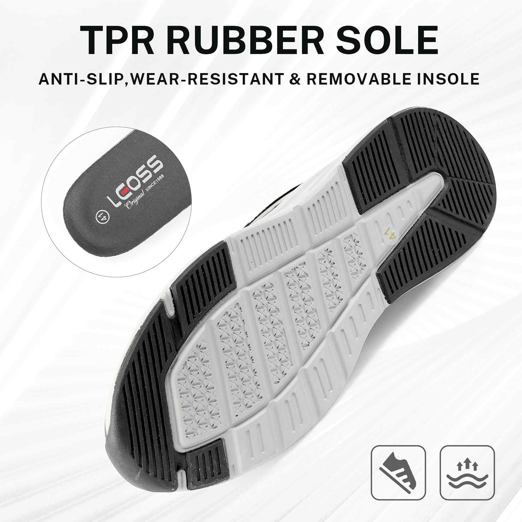 LEOSS ORIGINAL Zapatillas de senderismo para hombre, zapatillas de deporte con cordones, zapatos de calle, zapatos de ocio, zapatos de caminar, zapatos deportivos de piel, antideslizantes