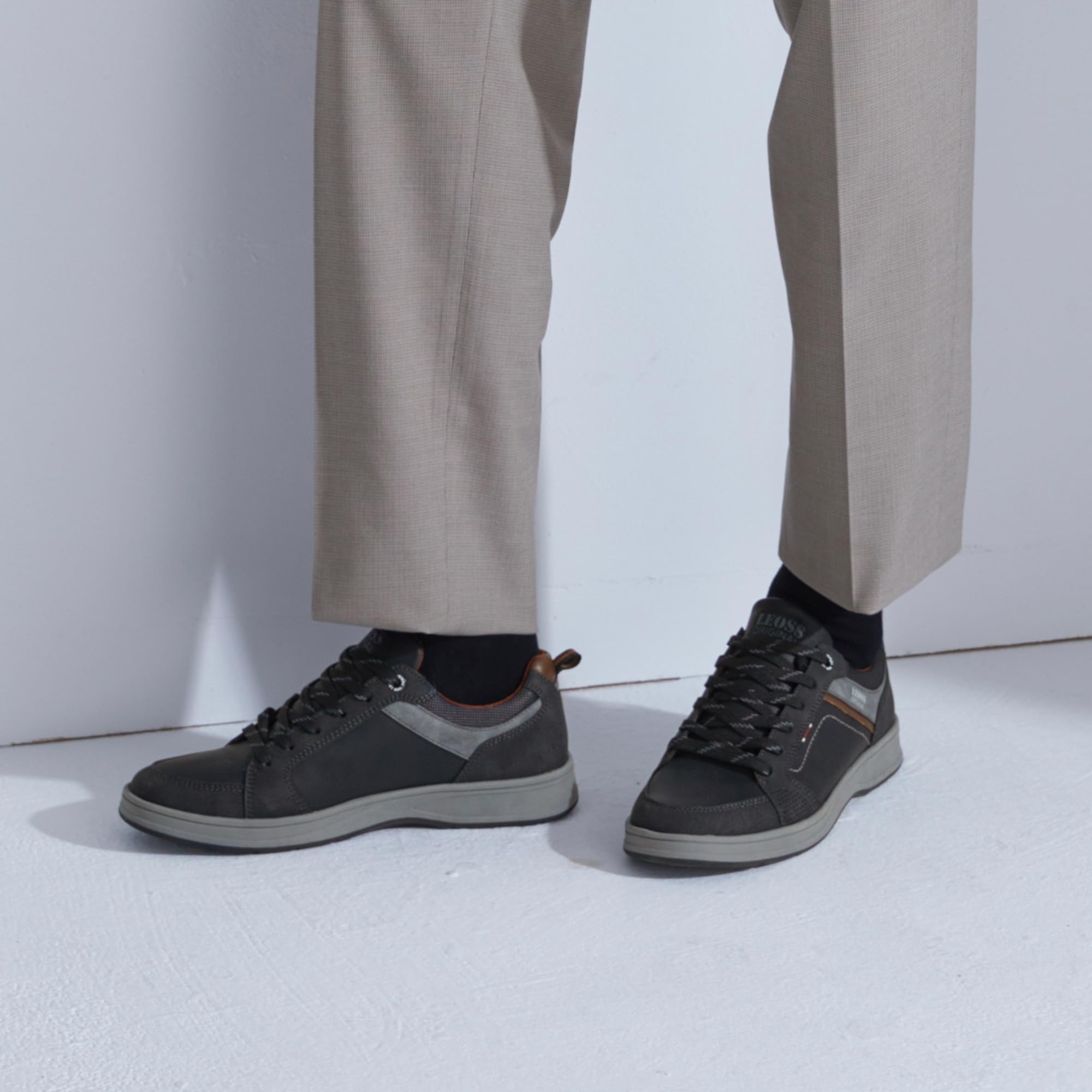 LEOSS ORIGINAL Zapatos de hombre Casual Sneakers Deportivos Elegantes Transpirables para Pasear Caminar al Aire Libre de Piel Sintética