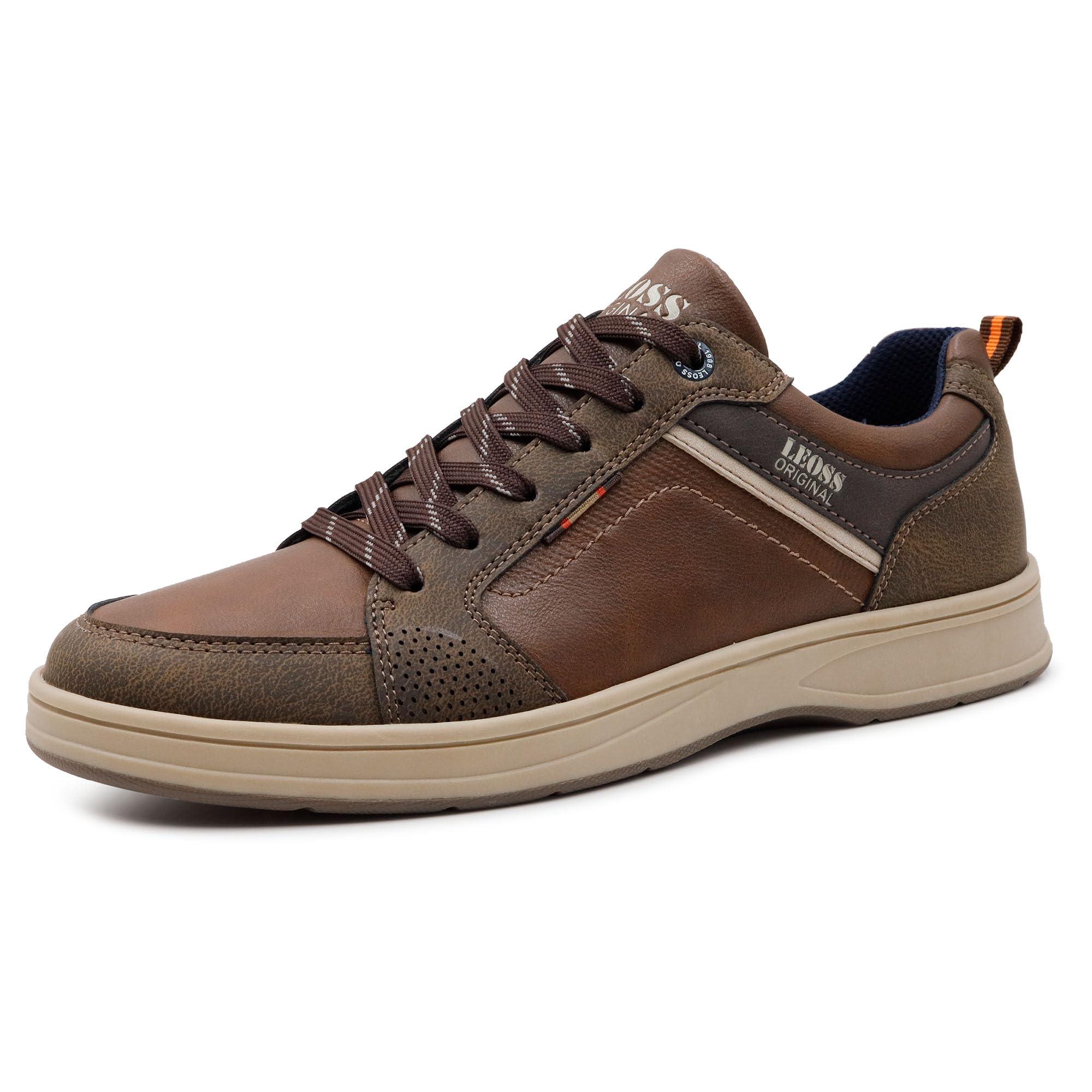 LEOSS ORIGINAL Zapatos de hombre Casual Sneakers Deportivos Elegantes Transpirables para Pasear Caminar al Aire Libre de Piel Sintética