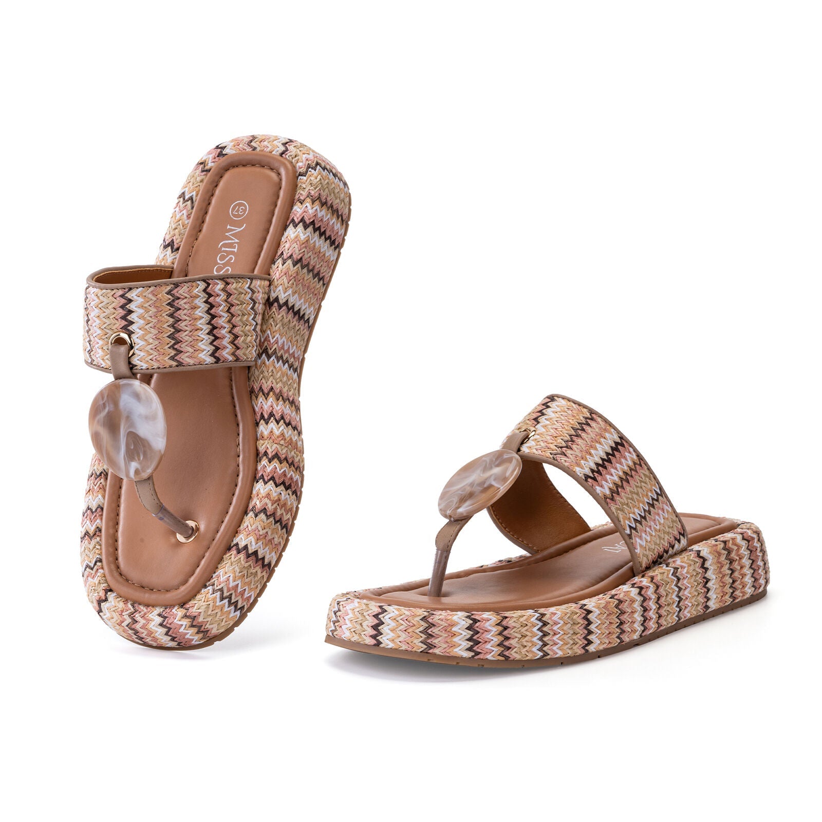 MISSCAI Donna Infradito Estate Confortevole Spiaggia Pantofole Casual Ciabatte WFI250171
