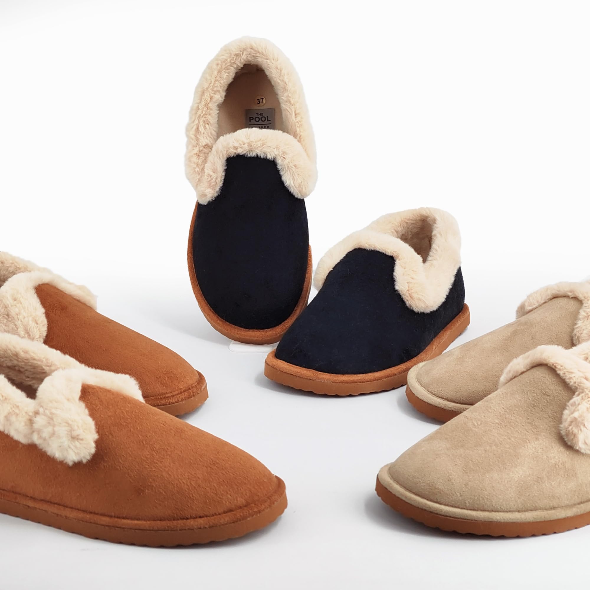 Pantofole Donna Invernali Babbucce Pelose Calde Ciabatte Elegante da Casa Scarpe Termiche da Inverno Imbottite con Memory Foam Made in Spagna