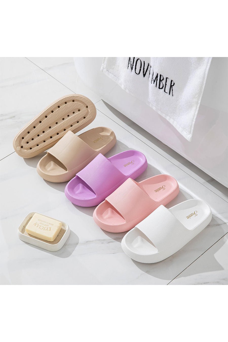 JOMIX Ciabatte Estive Donna Pantofole Gomma EVA Morbido da Mare Spiaggia Piscina Scarpe Doccia Slip on da Casa X016