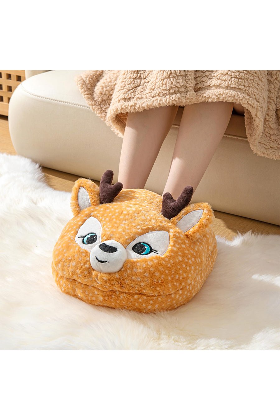 JOMIX Ciabattone Scaldapiedi Peluche Caldo Cuscino Scalda Piedi MD8632 MD8633