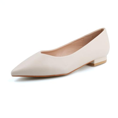 JOMIX Damen Ballerinas mit Spitzem Klassische Zehenbereich Flache Schuhe Elegant Ballettschuhe Bequeme Hochzeit