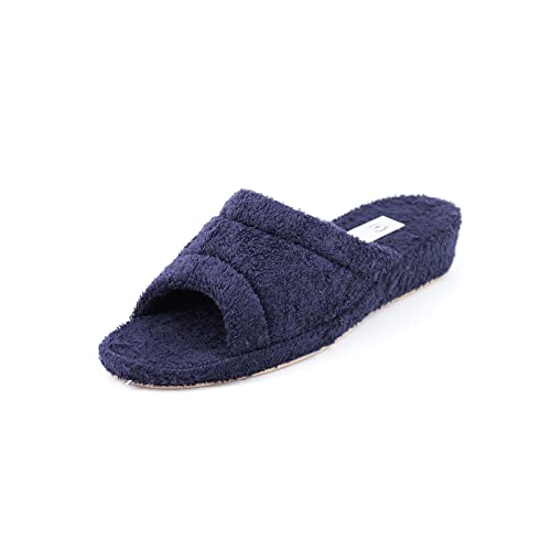 JOMIX Frottee Hausschuhe Damen Weiche Keilabsatz Pantoffeln Offen Bequeme Einfarbige Slipper Indoor