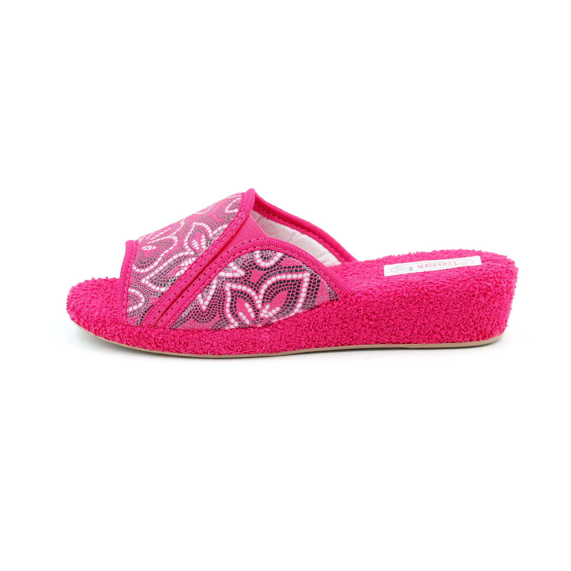 3Rose Chanclas de mujer de rizo con cuña interior de corcho y elástico
