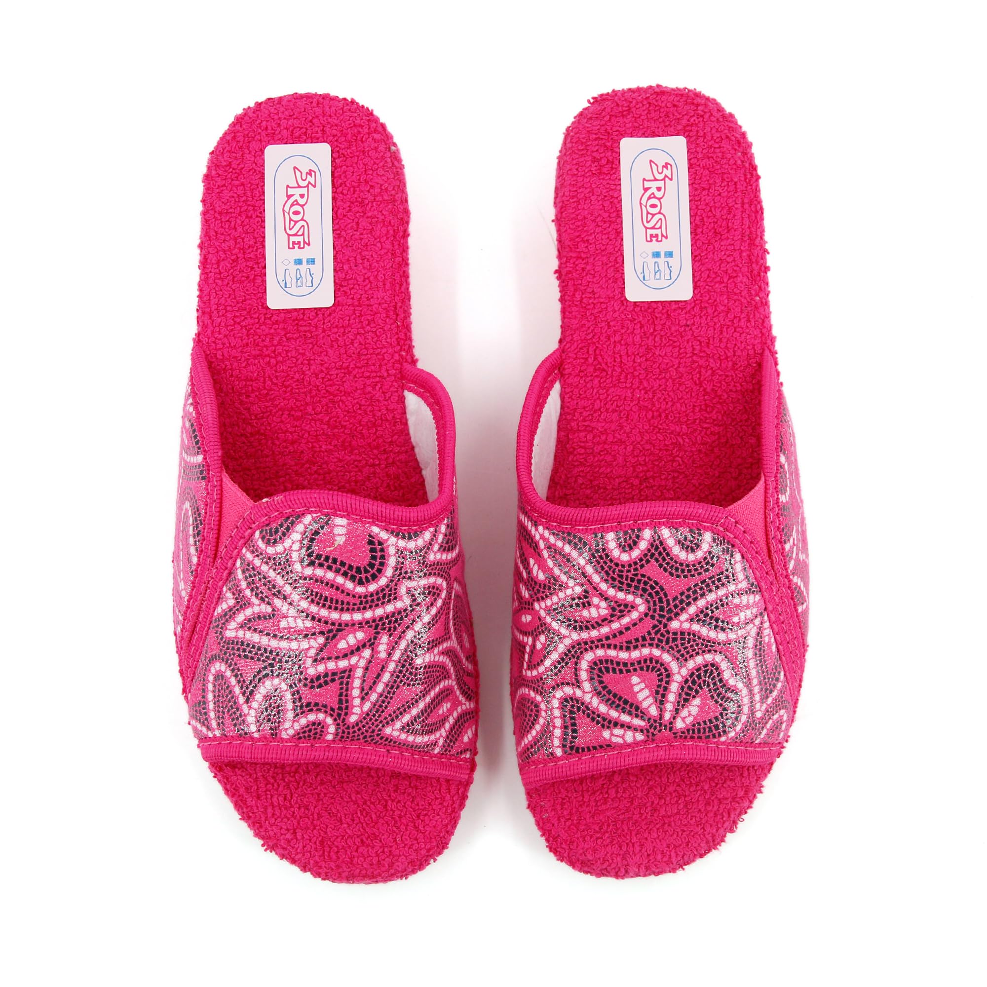 3Rose Chanclas de mujer de rizo con cuña interior de corcho y elástico