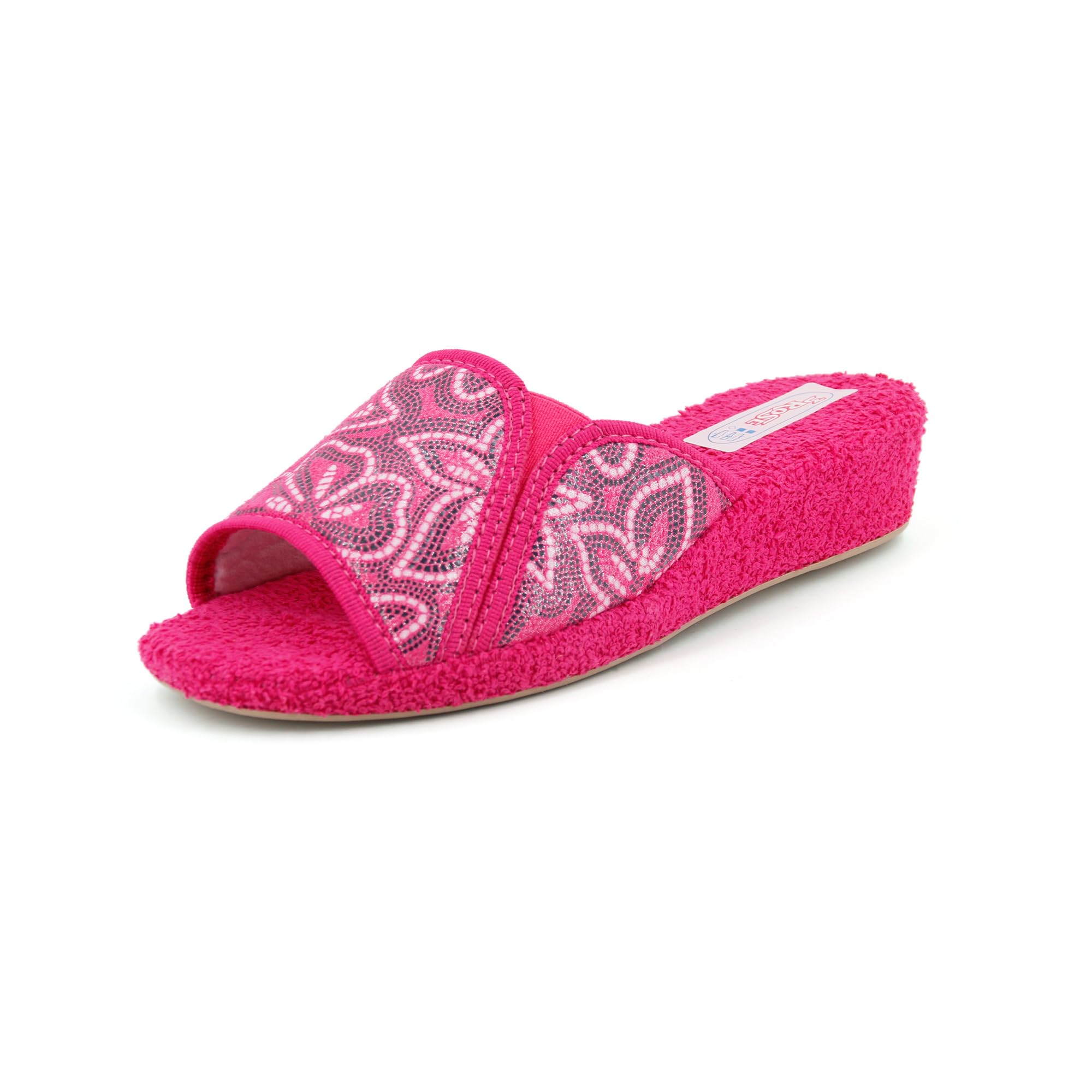 3Rose Chanclas de mujer de rizo con cuña interior de corcho y elástico