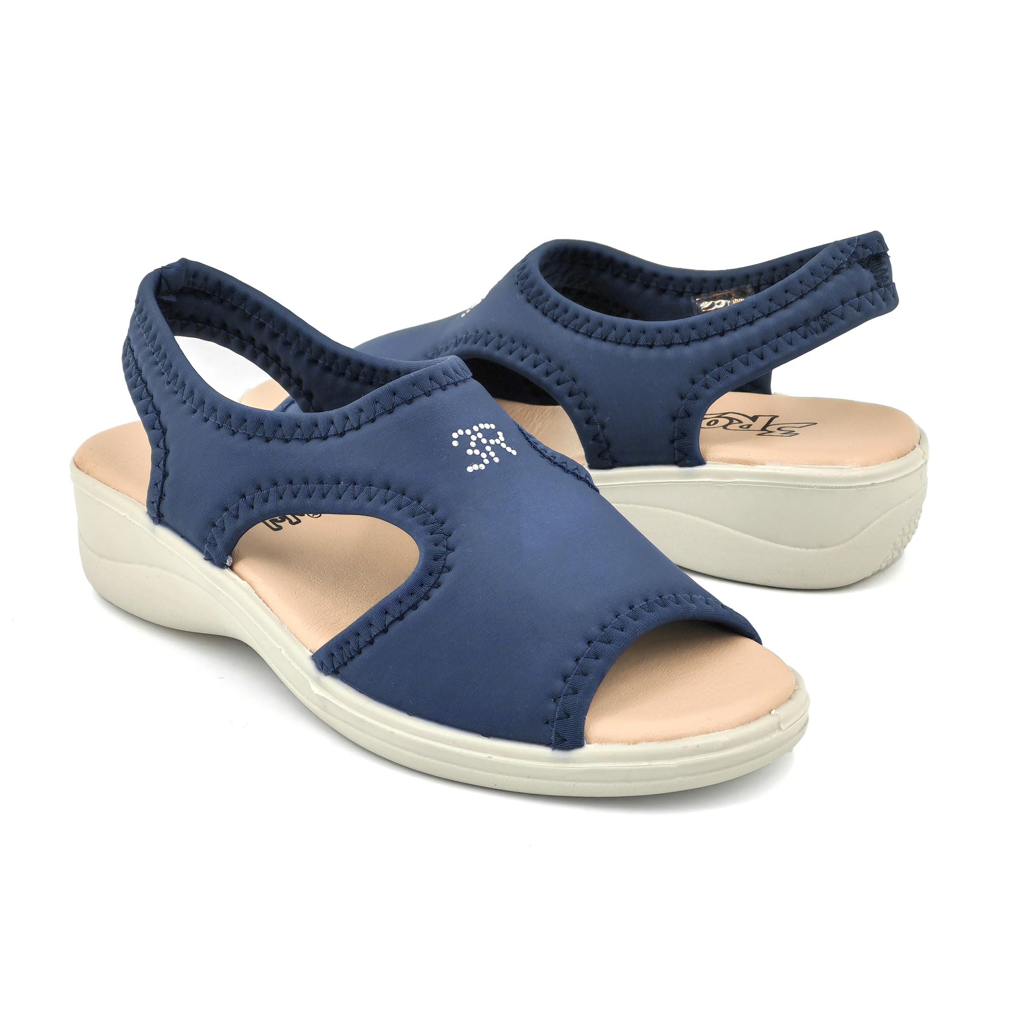 3Rose Sandalias de moda para mujer, de verano, de cuña de tela acolchada cómoda