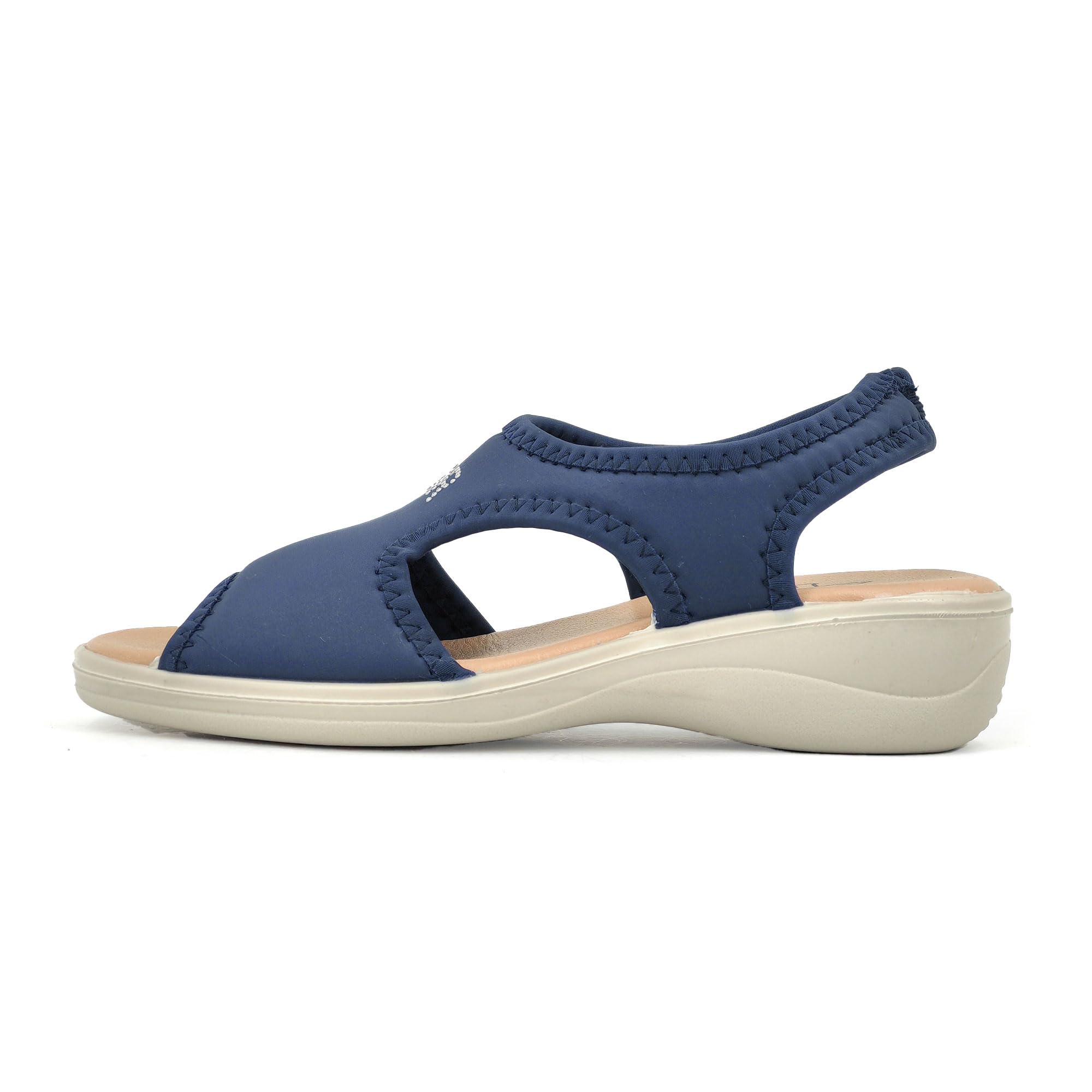 3Rose Sandalias de moda para mujer, de verano, de cuña de tela acolchada cómoda