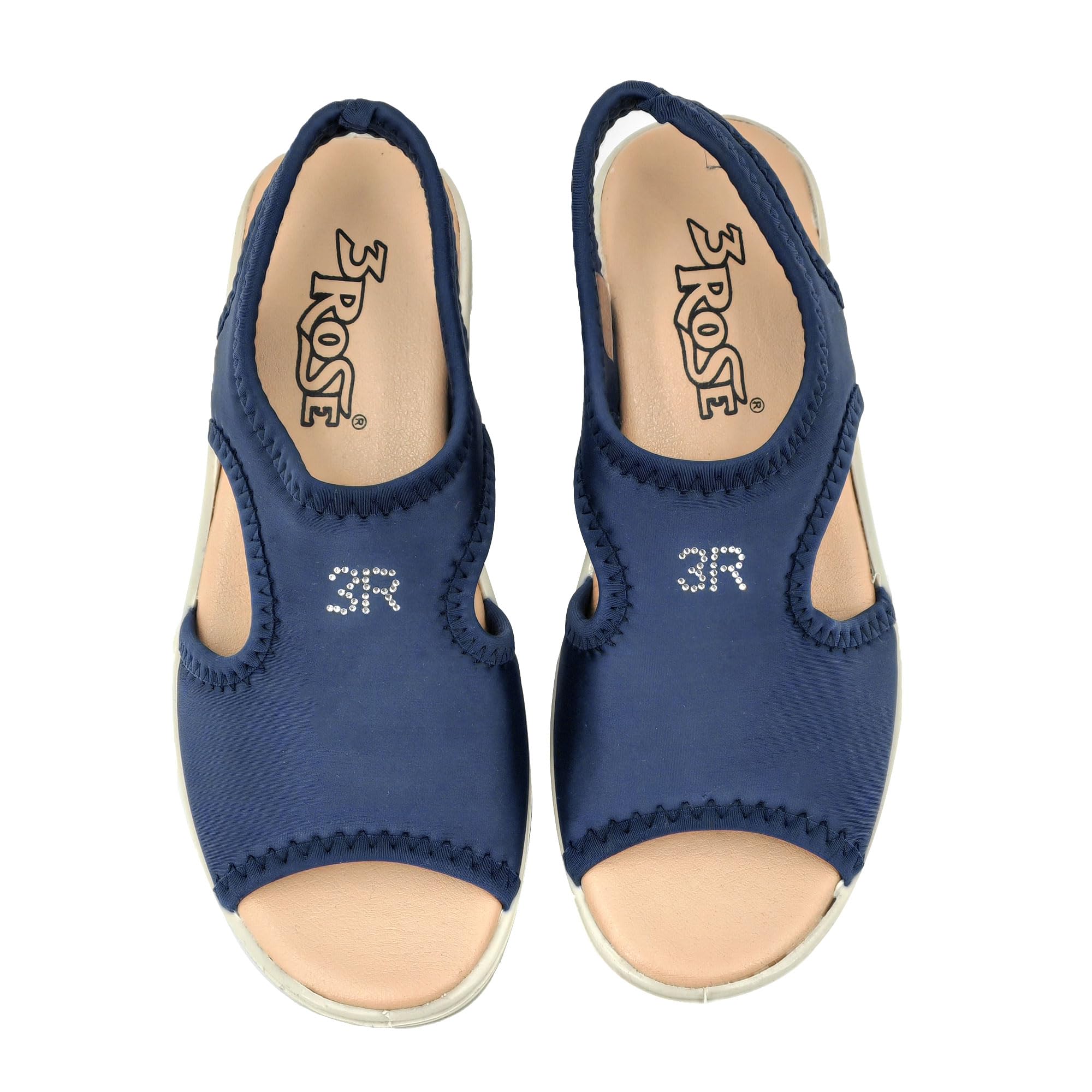 3Rose Sandalias de moda para mujer, de verano, de cuña de tela acolchada cómoda