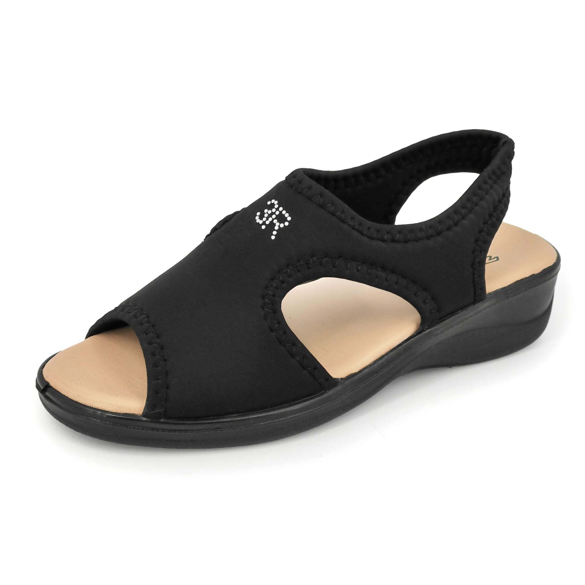 3Rose Sandalias de moda para mujer, de verano, de cuña de tela acolchada cómoda
