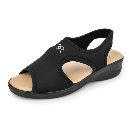 3Rose Sandalias de moda para mujer, de verano, de cuña de tela acolchada cómoda