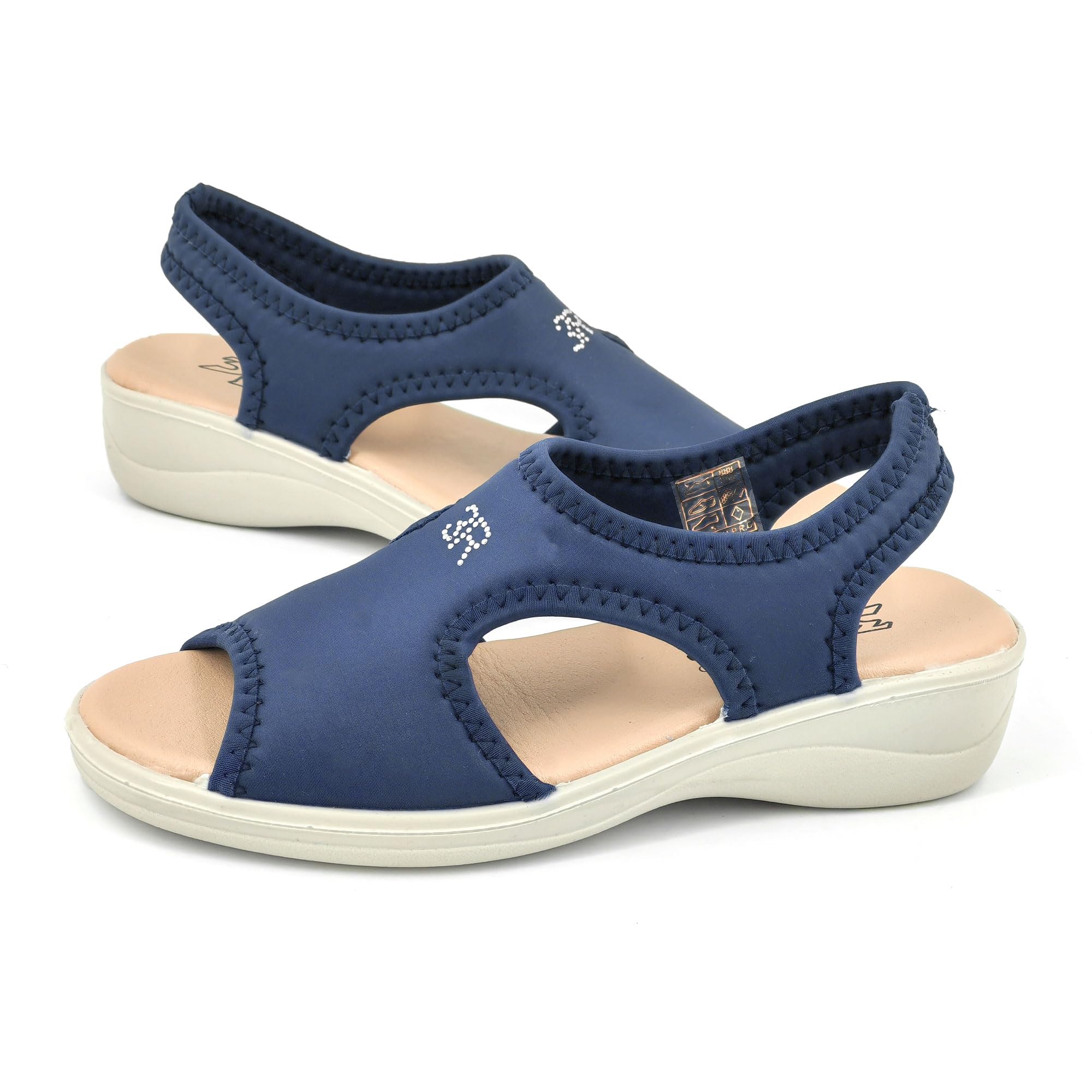 3Rose Sandalias de moda para mujer, de verano, de cuña de tela acolchada cómoda