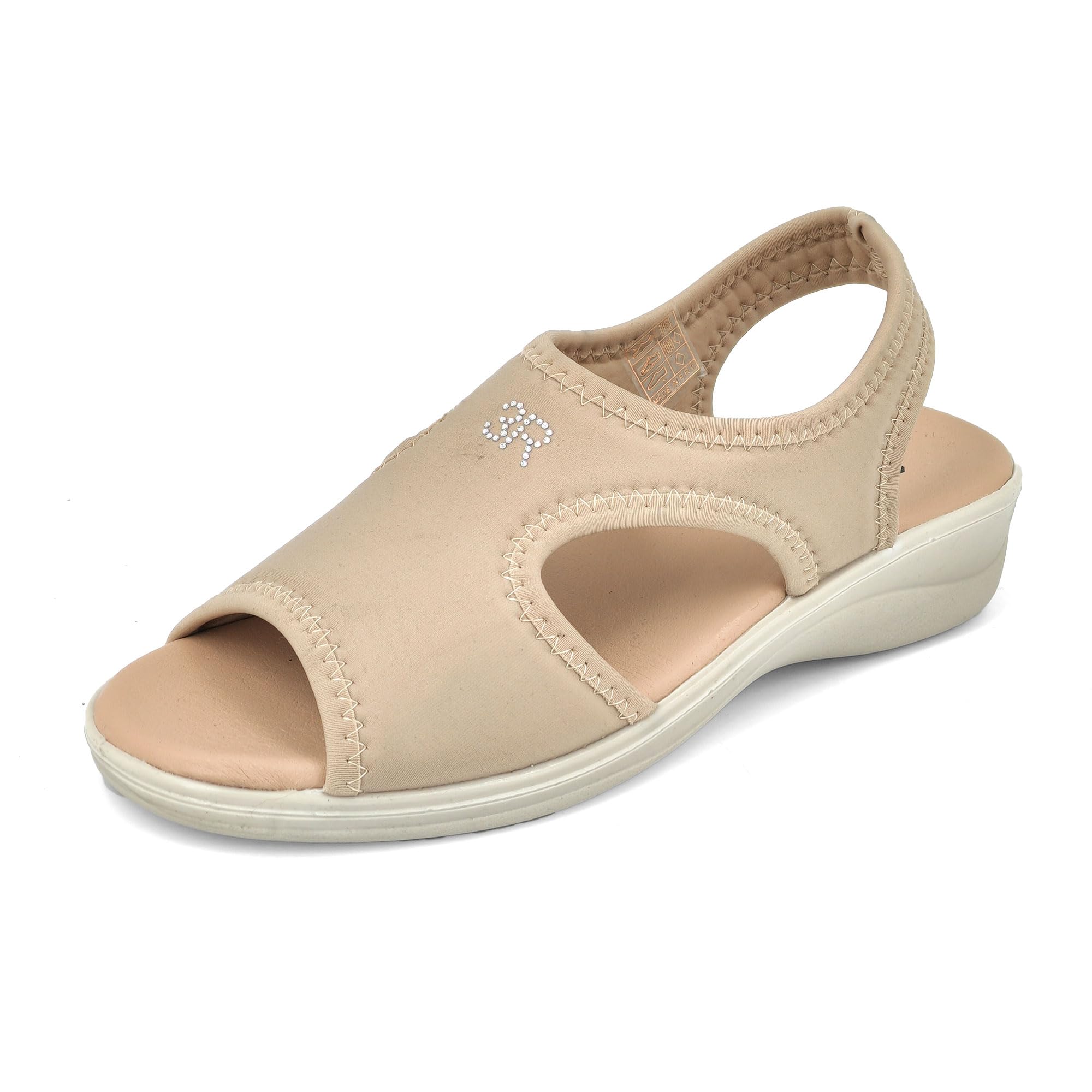 3Rose Sandalias de moda para mujer, de verano, de cuña de tela acolchada cómoda