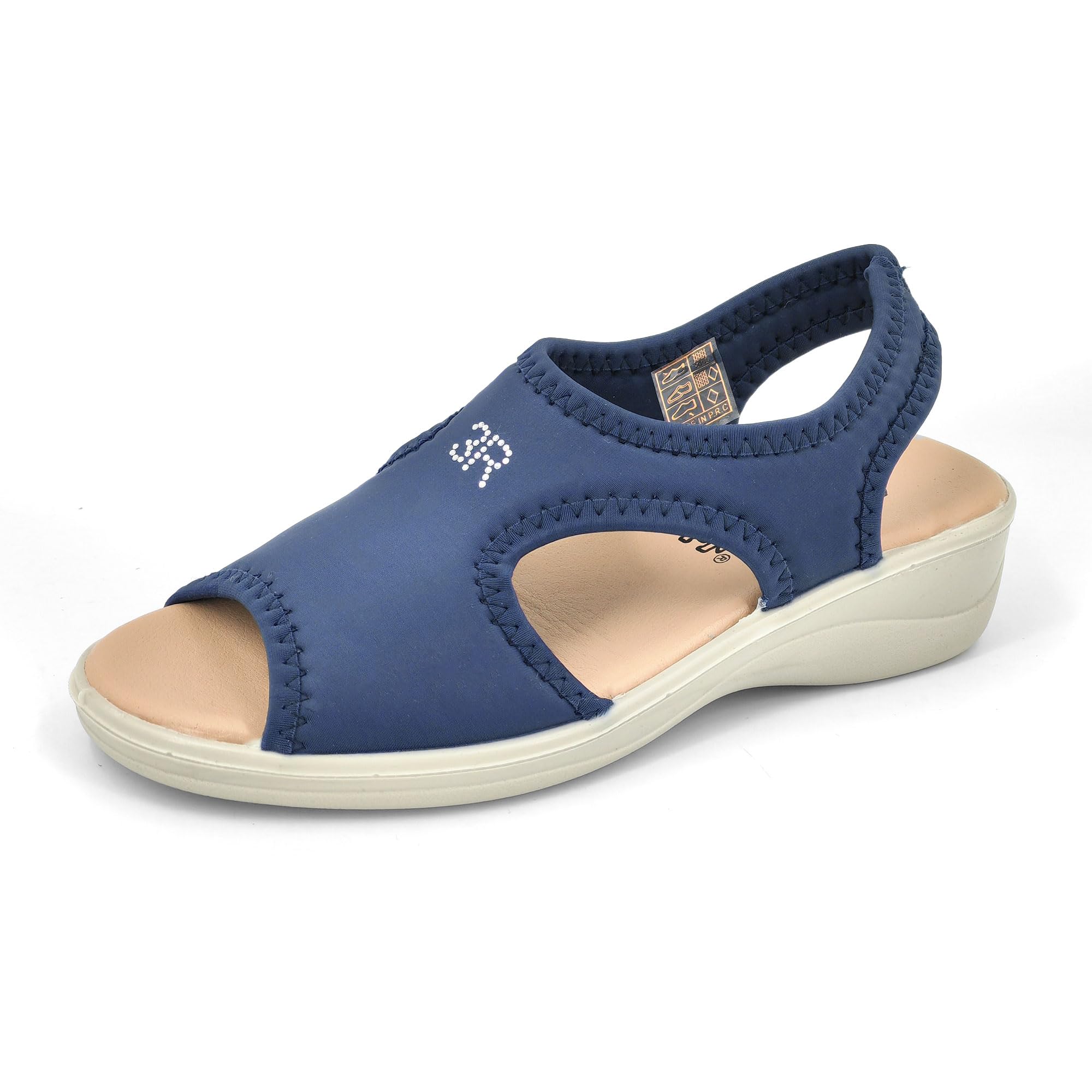 3Rose Sandalias de moda para mujer, de verano, de cuña de tela acolchada cómoda