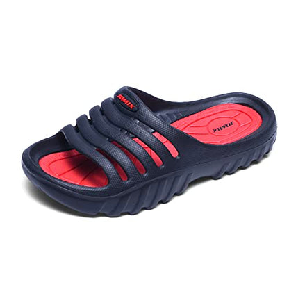 JOMIX Kinder Schlappen Jungen und Mädchen Sommer Bunte Dinosaurier Sandalen Weiche Badelatschen Badeschlappen Schwimmbad Meer Strand