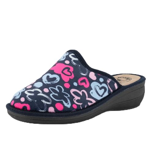 JOMIX Hausschuhe Damen Winter Pantoffeln Warme Gefütterte Pantoletten mit Fußbett Plüsch Slippers Rutschfest