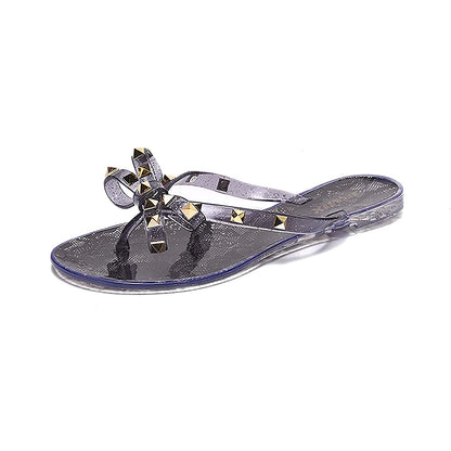 JOMIX Sommer Sandalen Keilabsatz Flip Flops Damen Elegant Zehentrenner Damen Glitzer Strasssteine Sandaletten Weiche Fußbett Pool Meer Strand Outdoor
