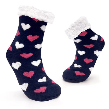 JOMIX Winter Stoppersocken Damen Dicke Socken Rutschfeste Hüttensocken Anti-Rutsch Sohle Flauschige Haussocken Plüschsocken