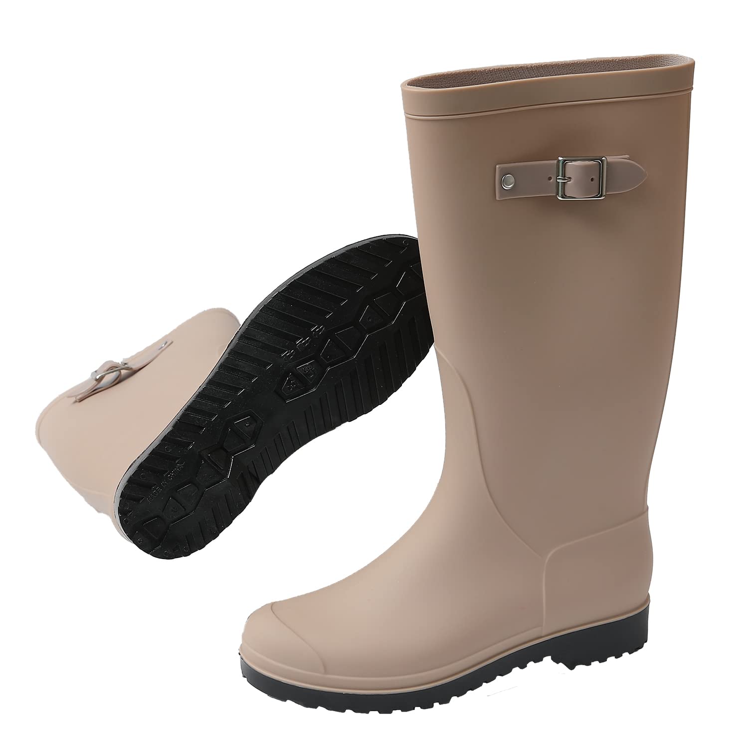 JOMIX Stivali Pioggia Donna Alti Stivali di Gomma Stivali Galosce Impermeabili