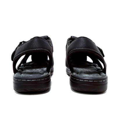 JOMIX Herren Sandalen mit Klettverschluss Leder Freizeitschuhe Anti-Rutsche Riemenschuhe Sport Trekkingsandalen Strandschuhe Reisen Trekking Wander Outdoorsandalen