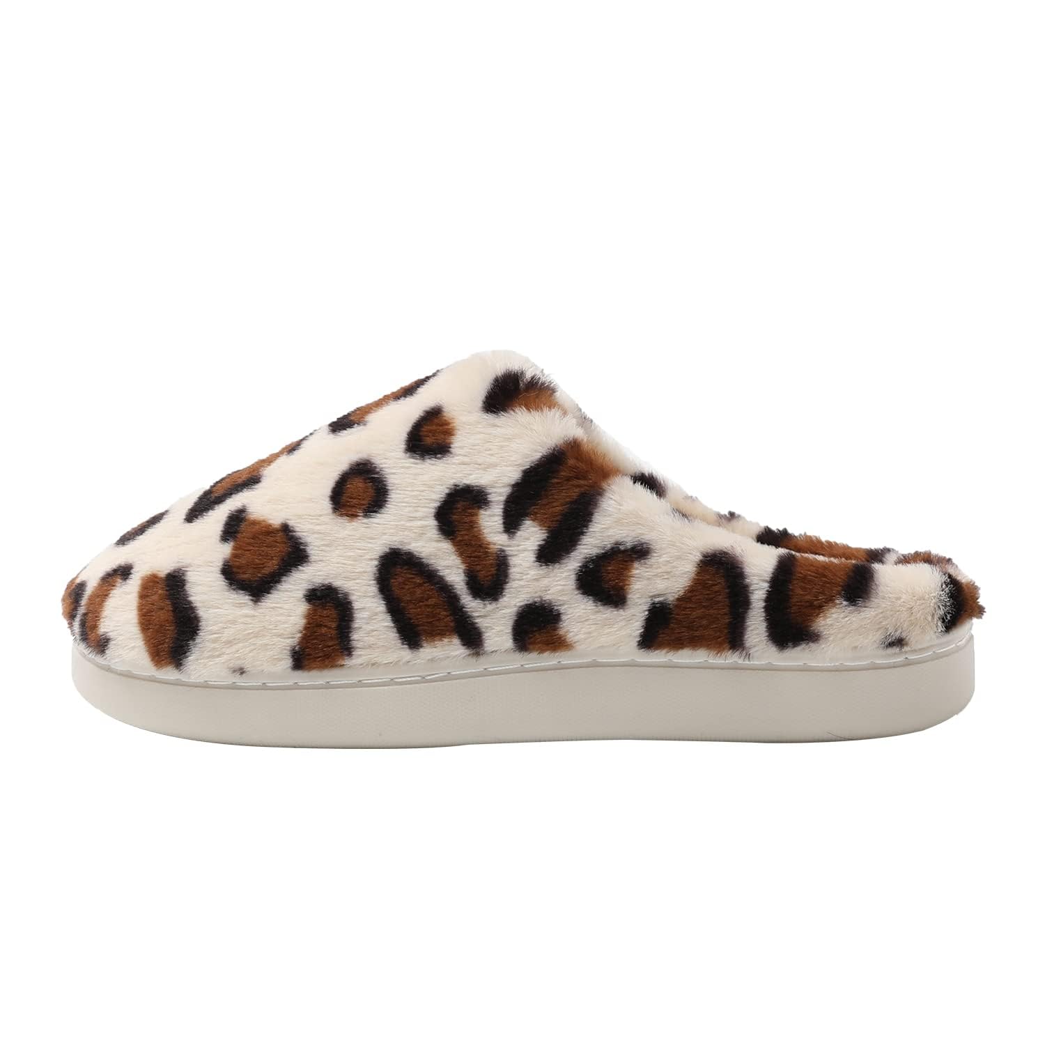 JOMIX Damen Hausschuhe Winter Leopard Pantoffeln Warme Plüsch Baumwolle Bequeme Slippers Rutschfeste Puschen