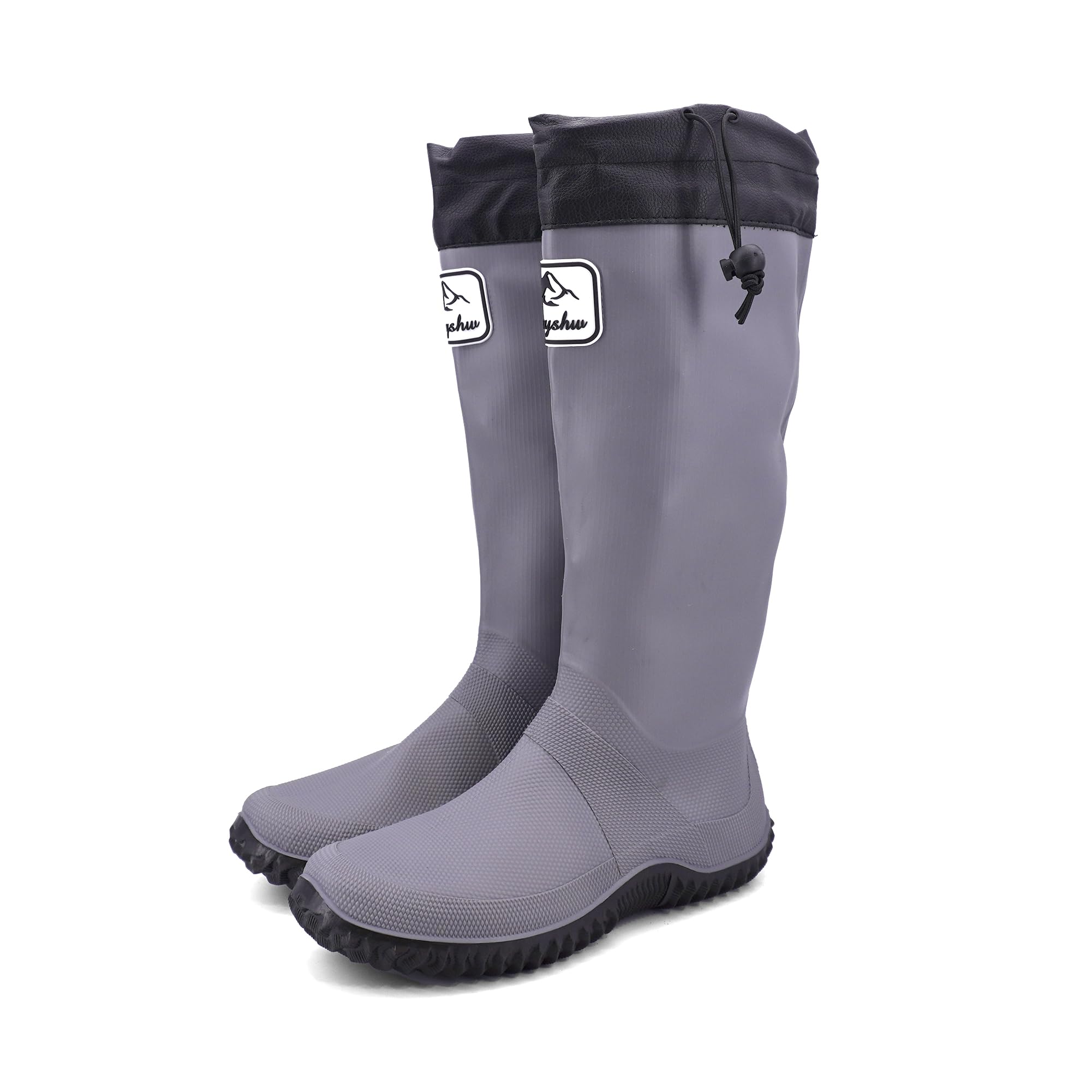 JOMIX Unisex Gummistiefel Damen Herren Faltbar Hoch Regenstiefel Wasserdichte Rutschfest Leicht PVC Stiefel Garten Regenschuhe