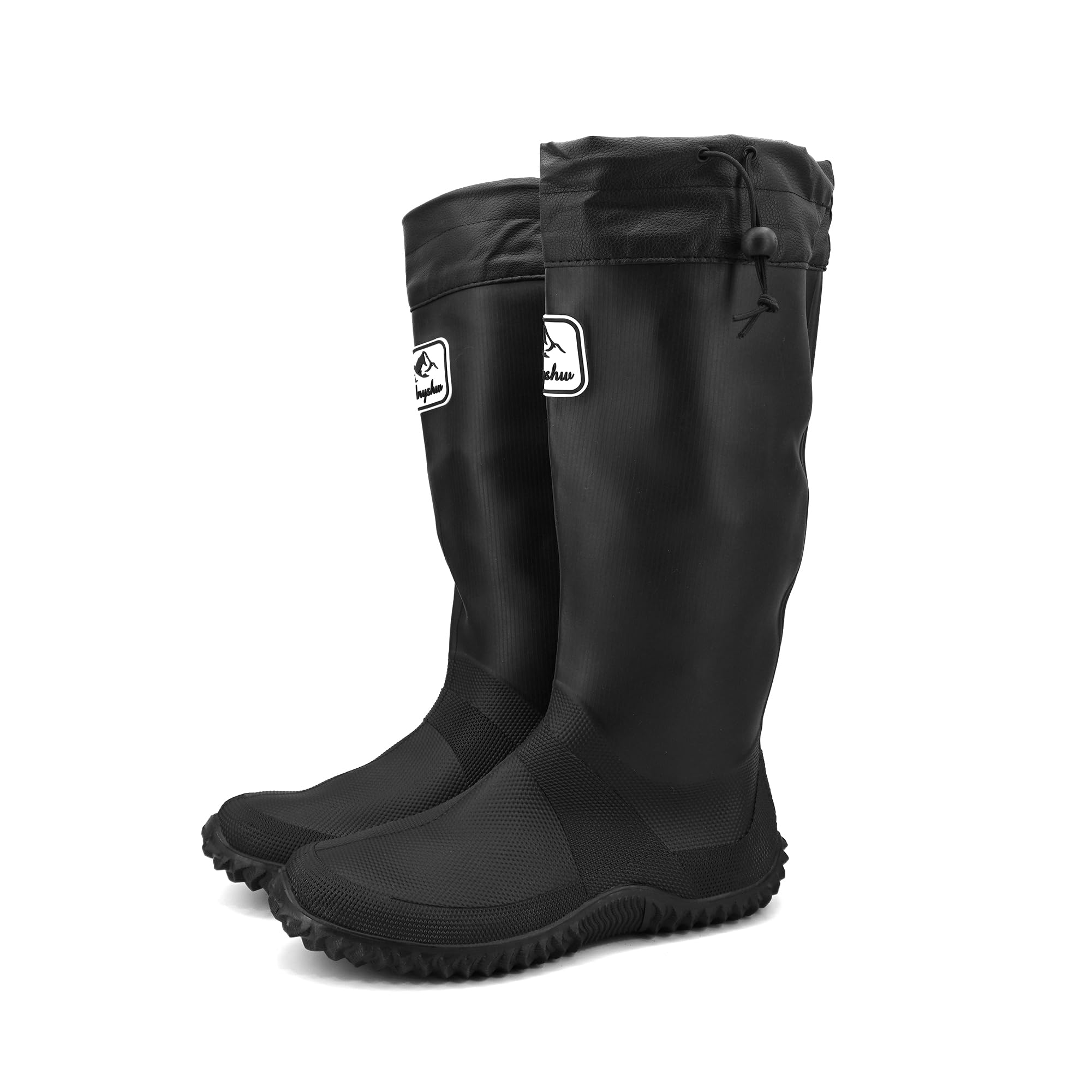 JOMIX Unisex Gummistiefel Damen Herren Faltbar Hoch Regenstiefel Wasserdichte Rutschfest Leicht PVC Stiefel Garten Regenschuhe