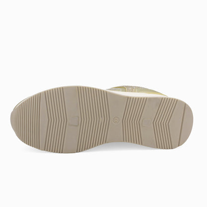 JOMIX Damen Sneaker mit Keilabsatz Mode Sportschuhe Bequeme Leder Freizeitschuhe Plateau Casual Schuhe