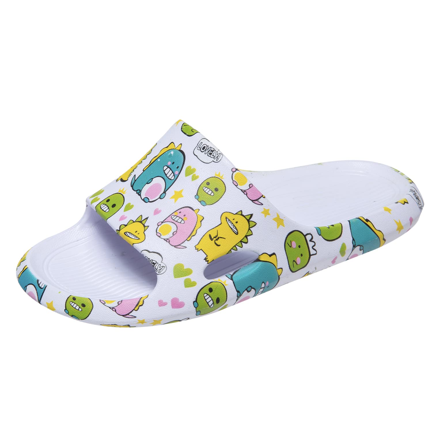 JOMIX Kinder Schlappen Jungen und Mädchen Sommer Bunte Dinosaurier Sandalen Weiche Badelatschen Badeschlappen Schwimmbad Meer Strand