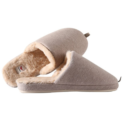 JOMIX Hausschuhe Damen Winter Warm Gefüttert Rutschfest Geschlossene Zehen Leicht Leise Pantoffeln Mit Plüschfutter Gummisohle in Velours Optik Mule Sabot für Zuhause