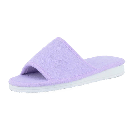 JOMIX Frottee Hausschuhe Damen Weiche Keilabsatz Pantoffeln Offen Bequeme Einfarbige Slipper Indoor
