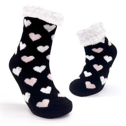JOMIX Winter Stoppersocken Damen Dicke Socken Rutschfeste Hüttensocken Anti-Rutsch Sohle Flauschige Haussocken Plüschsocken