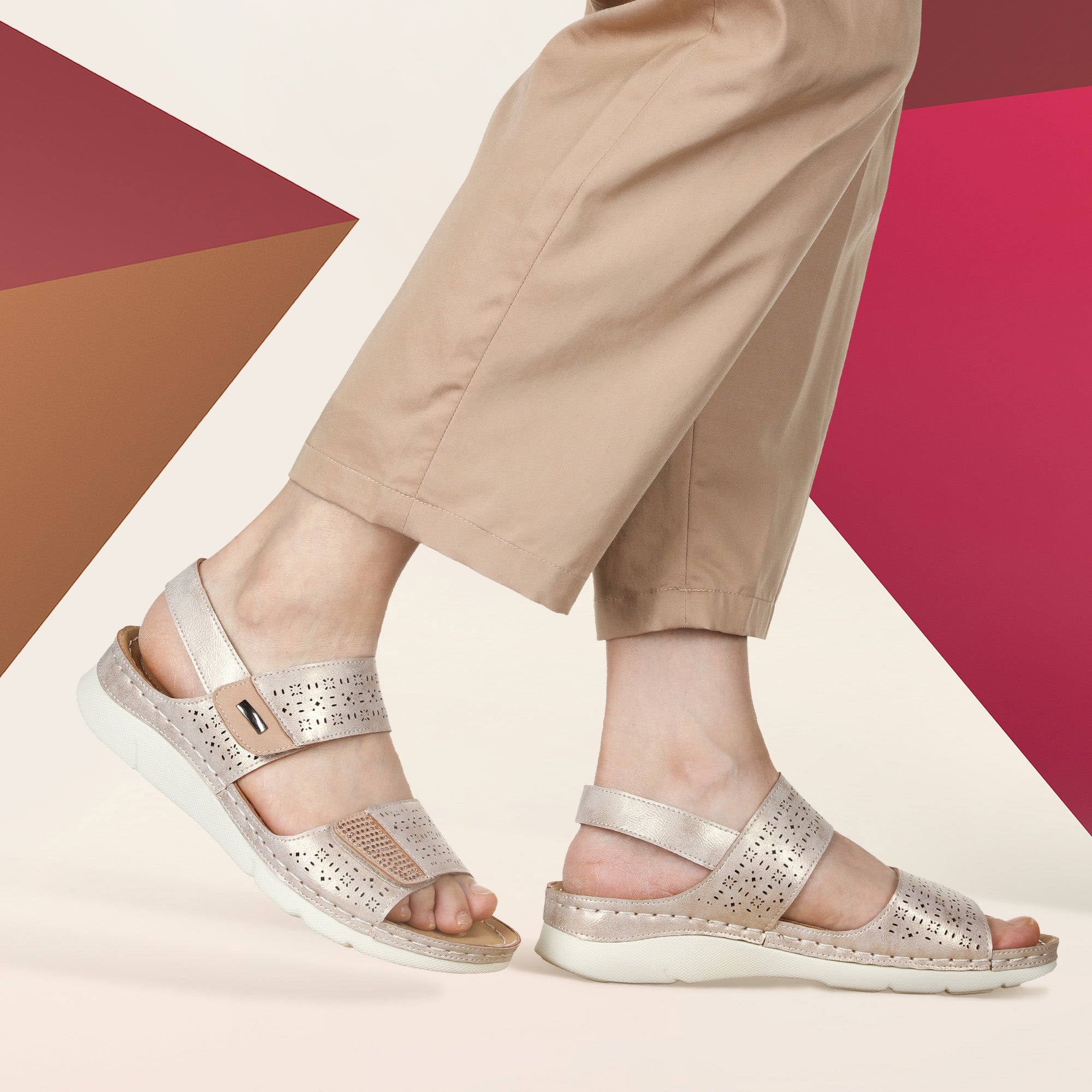 JOMIX Sandali Estive Casual da Donna Scarpa Morbida Scivolamento con Tomaia a Strappo WWS250186