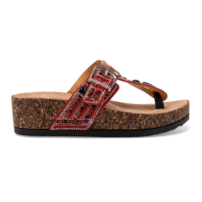 JOMIX Damen Pantoletten Sandalen Sommer Glitzer Clogs Kork Flip Flops mit Strasssteine Verstellbare Schnalle Bohemian Sandaletten Bequeme Strand Meer Sommerschuhe