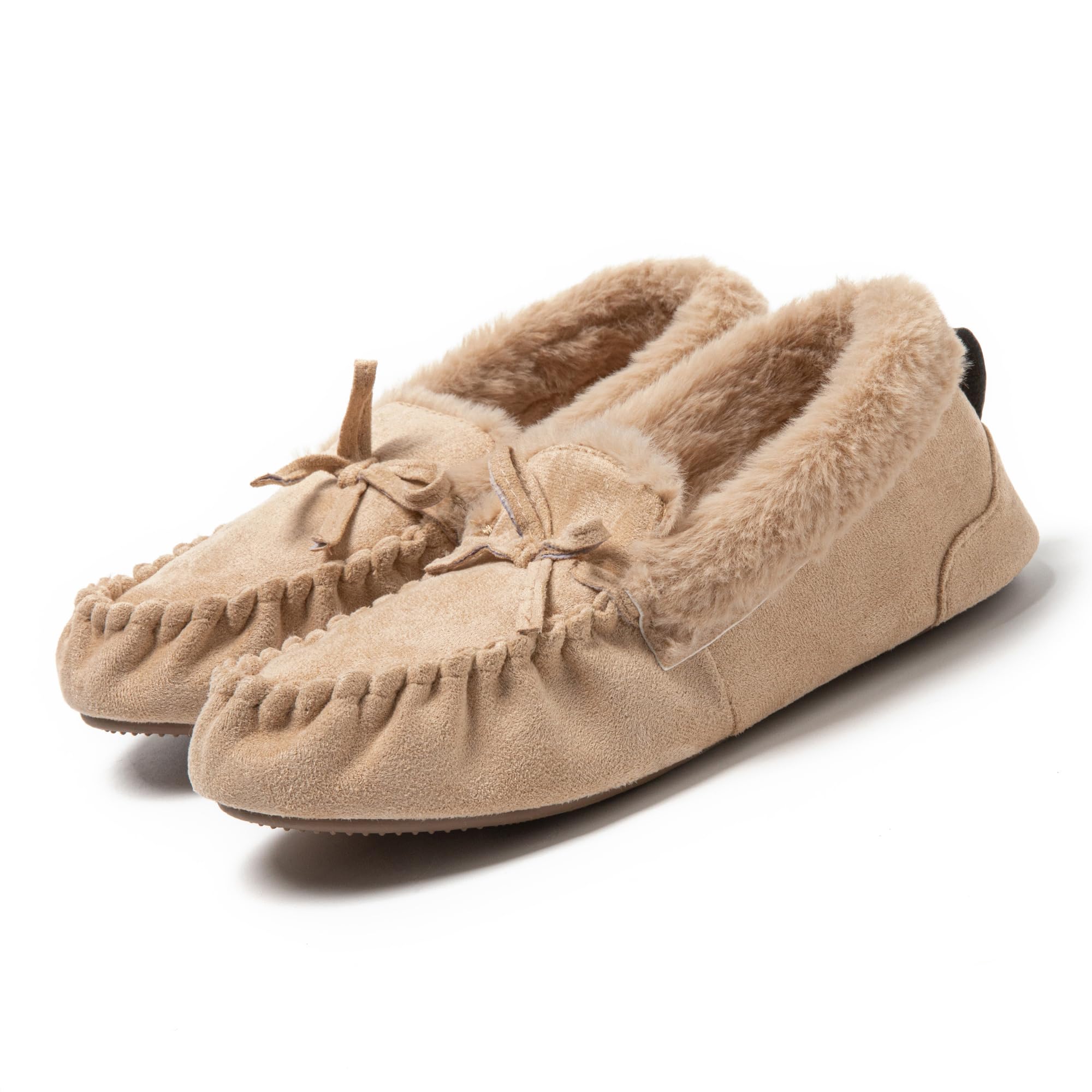 JOMIX Mokassins Hausschuhe Damen Winter Pantoletten Gefütterte Geschlossene Pantoffeln Warme Plüsch Slippers Hlabschue mit Fußbett