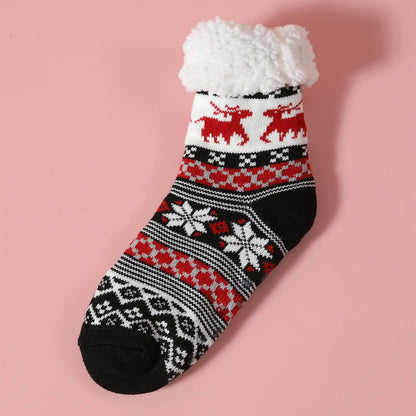 JOMIX Winter Stoppersocken Damen Dicke Socken Rutschfeste Hüttensocken Anti-Rutsch Sohle Flauschige Haussocken Plüschsocken